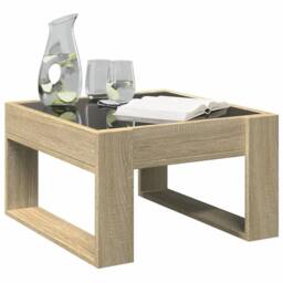 Berkfield Home Coffee Table with Infinity LED Sonoma Oak 50x53x30 cm in Light Oak - Size: 50 x 53 x 30 cm - thumbnail 5