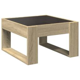 Berkfield Home Coffee Table with Infinity LED Sonoma Oak 50x53x30 cm in Light Oak - Size: 50 x 53 x 30 cm - thumbnail 8