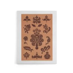 "Artery8 Medieval Botanical Pattern GA & MA Audsley Canvas Wall Art Print in Pink - Size: W12"" x H16""" - thumbnail 1