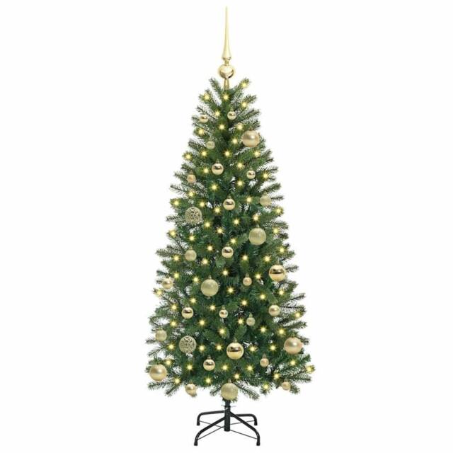 Berkfield Home Elegant Artificial Christmas Tree with 150 LEDs Green 120 cm PE a - image 1
