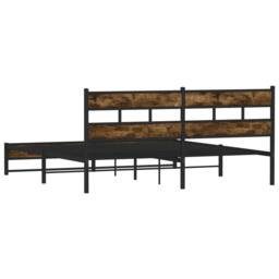 Berkfield Home Metal Bed Frame without Mattress Smoked Oak 180x200 cm Super King in Brown - thumbnail 6