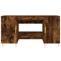 Berkfield Home Elegant Desk Smoked Oak 140x50x75 cm Engineered Wood in Brown - Size: 140 x 50 x 75 cm - thumbnail 6