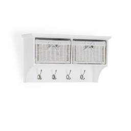 Statement Furniture Tetbury 2 White Wicker Basket & Grey Cushion Hallway Set - thumbnail 6