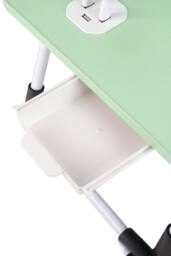 Living and Home Foldable Standing Table Portable Laptop Desk For Bed With Usb Charge Port in Green - thumbnail 4