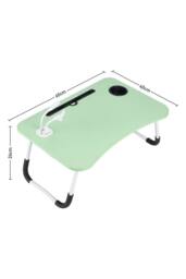 Living and Home Foldable Standing Table Portable Laptop Desk For Bed With Usb Charge Port in Green - thumbnail 5