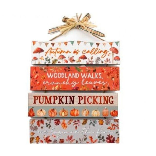 Garden Greatness Autumn Wooden Hanging Plaque for Fall Decor in Brown - Size: 1 Pack