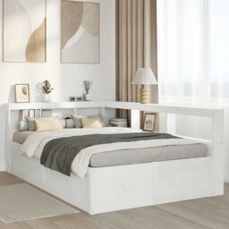 Berkfield Home Bookcase Bed without Mattress White 140x190cm Solid Wood Pine - Size: 140x190 cm - thumbnail 4