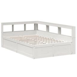 Berkfield Home Bookcase Bed without Mattress White 140x190cm Solid Wood Pine - Size: 140x190 cm - thumbnail 3