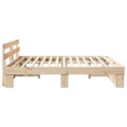 Berkfield Home Traditional with Headboard Brown 200 x 200 cm Solid pine wood in Natural - thumbnail 6