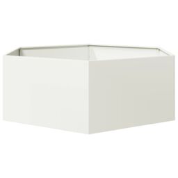 Berkfield Home Garden Planter White Hexagon 138x120x45 cm Steel - Size: 138 x 120 x 45 cm - thumbnail 5
