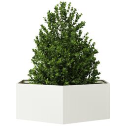 Berkfield Home Garden Planter White Hexagon 138x120x45 cm Steel - Size: 138 x 120 x 45 cm - thumbnail 3