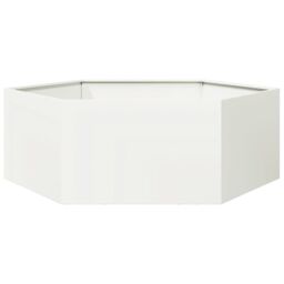 Berkfield Home Garden Planter White Hexagon 138x120x45 cm Steel - Size: 138 x 120 x 45 cm - thumbnail 6