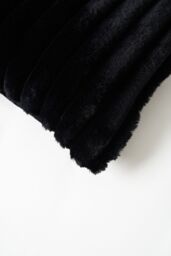 BHS Jumbo Cord with Plain Velvet Backing Cushion in Black - Size: 45 cm x 45 cm - thumbnail 3
