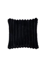 BHS Jumbo Cord with Plain Velvet Backing Cushion in Black - Size: 45 cm x 45 cm - thumbnail 2