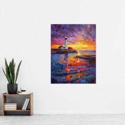 "Artery8 Seaside Sunset St Mary's Lighthouse Whitley Bay Wall Art Print - Size: W18"" x H24""" - thumbnail 4