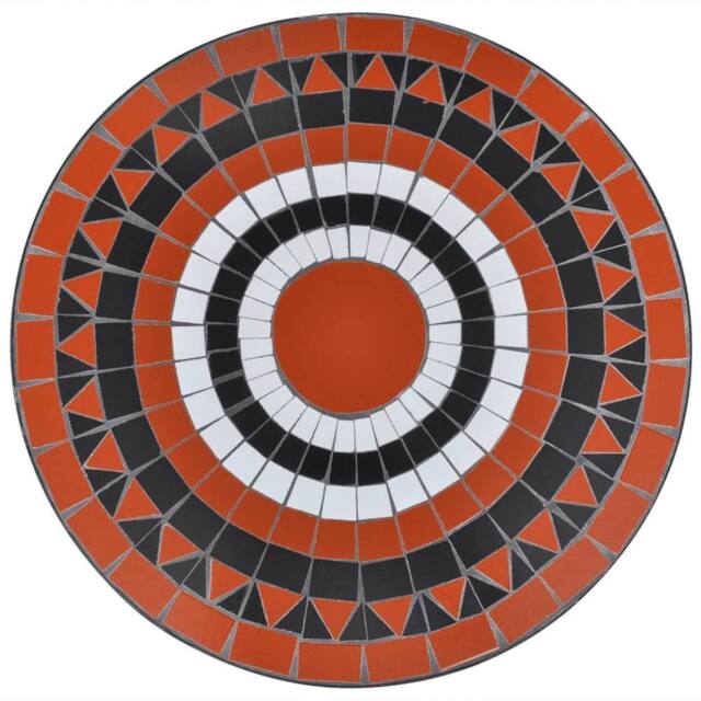Berkfield Home Sturdy Bistro Table Terracotta & White 60 cm Mosaic - image 1