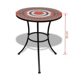 Berkfield Home Sturdy Bistro Table Terracotta & White 60 cm Mosaic - thumbnail 5