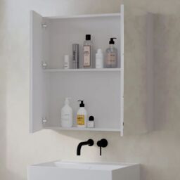 Banyetti Lavio 800mm x 800mm Mirror Cabinets - Gloss White - thumbnail 1