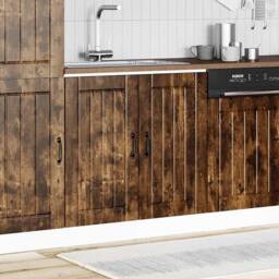 Berkfield Home Sink Base Cabinet Lucca Smoked Oak Engineered Wood in Brown - thumbnail 3