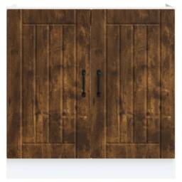Berkfield Home Sink Base Cabinet Lucca Smoked Oak Engineered Wood in Brown - thumbnail 4