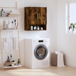 Berkfield Home Wall Cabinet Smoked Oak 60x31x70 cm Engineered Wood in Brown - Size: 60 x 31 x 70 cm - thumbnail 1