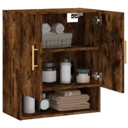 Berkfield Home Wall Cabinet Smoked Oak 60x31x70 cm Engineered Wood in Brown - Size: 60 x 31 x 70 cm - thumbnail 4