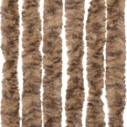 Berkfield Home Fly Curtain Beige & Dark Brown 100x220 cm Chenille - thumbnail 6