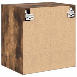 Berkfield Home Garage Wall Cabinets 2 pcs Smoked Oak Engineered Wood in Brown - thumbnail 8