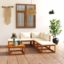 Berkfield Home 6 Piece Garden Lounge Set with Cushions Solid Wood Acacia (UK/IE/FI/NO only) in Brown - thumbnail 1