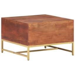 Berkfield Home Beautiful Coffee Table Honey Brown 67x67x45 cm Solid Acacia Wood - Size: 67 x 67 x 45 cm - thumbnail 4