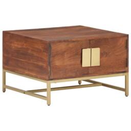 Berkfield Home Beautiful Coffee Table Honey Brown 67x67x45 cm Solid Acacia Wood - Size: 67 x 67 x 45 cm - thumbnail 2
