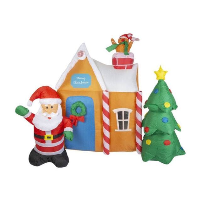 Garden Greatness Giant Inflatable LED Santas Grotto House - Size: 1 Pack