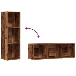 Berkfield Home Book Cabinet Old Wood 36x30x114 cm Engineered Wood in Brown - Size: 36 x 30 x 114 cm - thumbnail 8