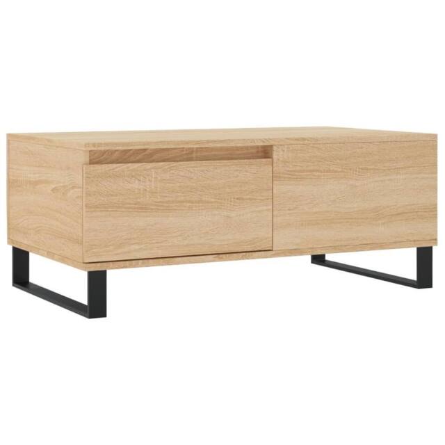 Berkfield Home Coffee Table Sonoma Oak 90x50x36.5 cm Engineered Wood in Light Tan - image 1