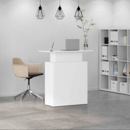 Berkfield Home Reception Desk White 100x40x104 cm Engineered Wood - Size: 100 x 40 x 104 cm - thumbnail 3