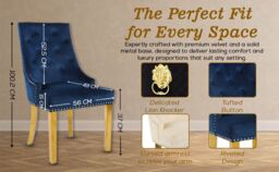 Hygrad Built to Survive 2 X Velvet Upholstered Seat Luxury Dining Accent Chair With Gold Metal Legs Gold For Home Office Study Hallway - Black - thumbnail 7