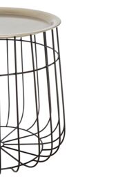 Orsina Silver & Black Wire Detail Side Table, Contemporary Round Table With Recessed Top, Perfect for Small Spaces - thumbnail 4