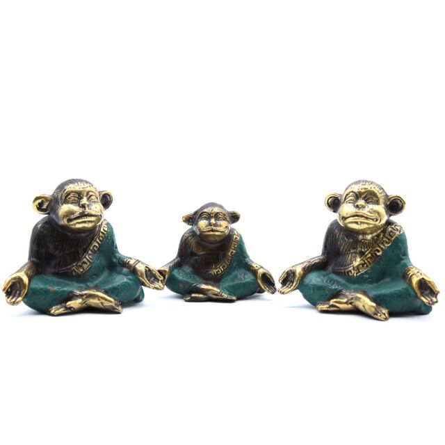 KDMD Set of 3 - Family of Yoga Monkeys (asst sizes)