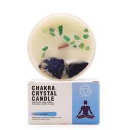 KDMD Chakra Crystal Candles - Throat Chakra in Blue - thumbnail 1