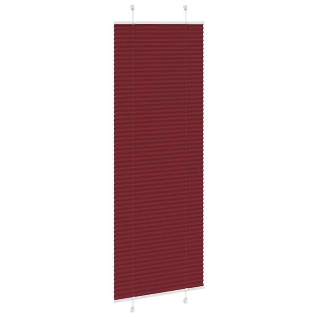 Berkfield Home Pleated Blind Bordeaux Red 75x200 cm Fabric Width 74.4 cm Polyester - image 1
