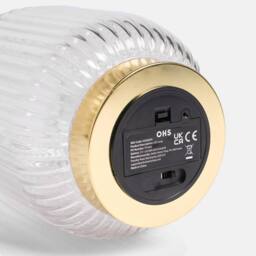 OHS Glass Cordless Table Lamp LED Battery Operated Night Light in Gold - thumbnail 6