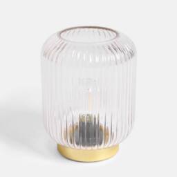 OHS Glass Cordless Table Lamp LED Battery Operated Night Light in Gold - thumbnail 3