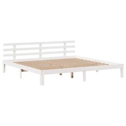 Berkfield Home Beautiful Bed Frame with Headboard without Mattress White 180x200 - Size: Super King - thumbnail 5