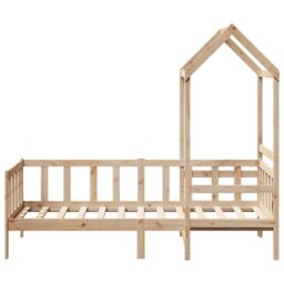 Berkfield Home Day Bed with Roof without Mattress 80x200 cm Solid Wood in Brown - thumbnail 4