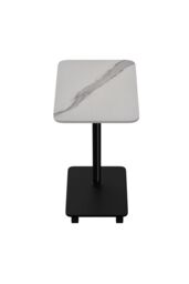 Living and Home Modern Minimalist C Shaped Side Table with Lockable Wheels in Off-White - thumbnail 7