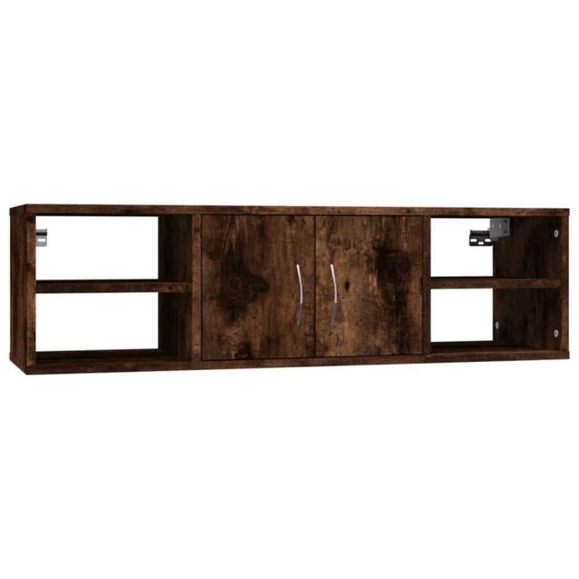 Berkfield Home Wall Shelf Smoked Oak 102x30x29 cm Engineered Wood in Brown - Size: 102 x 30 x 29 cm - image 1