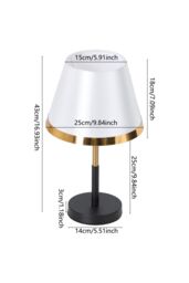 Living and Home 7W Table Lamp with Classic Cone-shaped in White - thumbnail 4