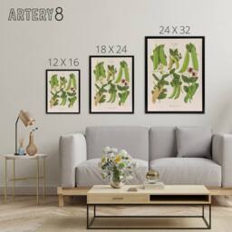 "Artery8 Sugar Peas Vintage Illustration Ernst Benary Framed Canvas Wall Art in White - Size: W18"" x H24""" - thumbnail 4