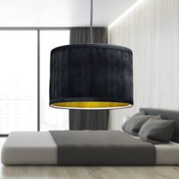 First Choice Lighting Sundance - Black Velvet Pleated 30cm Lamp Shade with Gold Inner - thumbnail 5