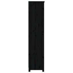Berkfield Home Book Cabinet Black 80x35x154 cm Solid Wood Pine - Size: 80 x 35 x 154 cm - thumbnail 6